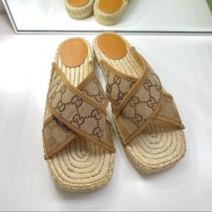Gucci Straw Slide Sandal